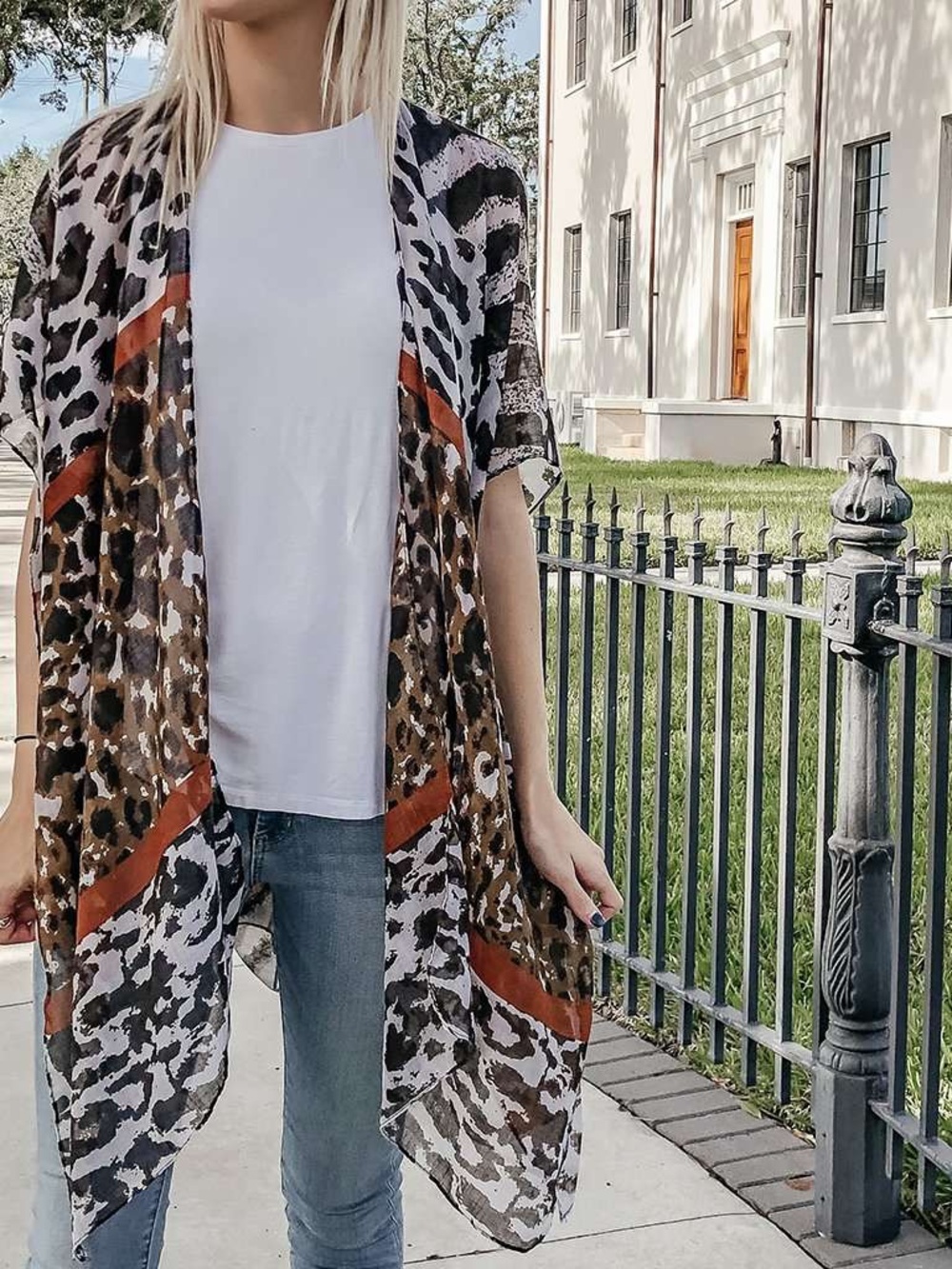 NWT Willow Tree mixed animal print kimono lightweight open cardigan.